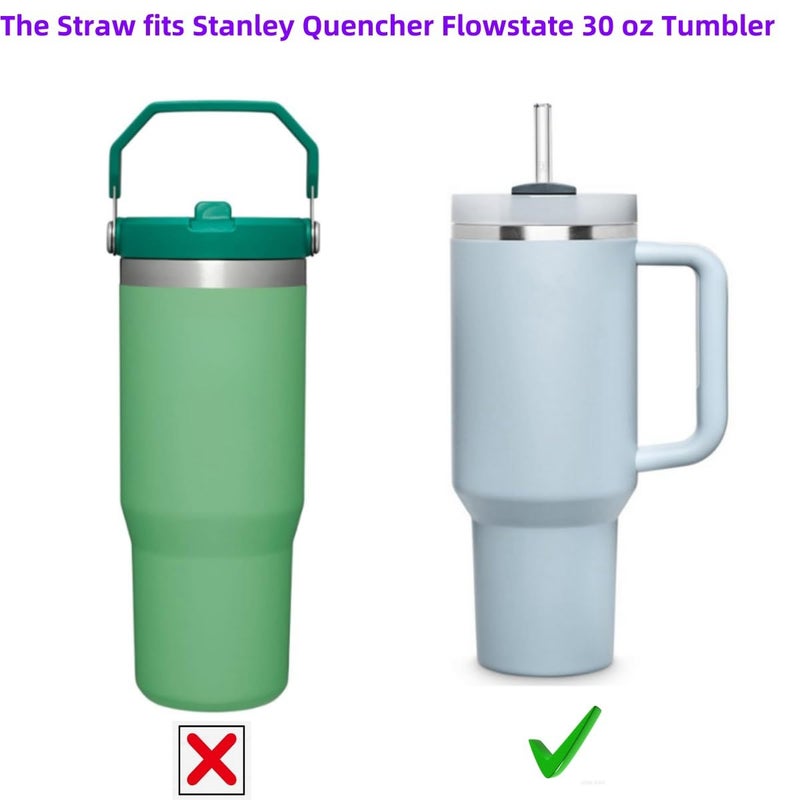 VGHNQ Straw for Stanley Flowstate 30 oz Cup, Replacement Straw Compatible with Stanley Quencher Tumbler Straws, 6 Reusable Straws with 1 Cleaning Brush, Tritan, Clear - Image 4